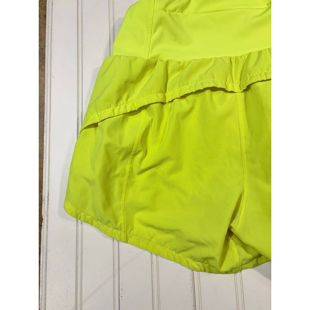  ATHLETIC SHORTS WOMEN’S SIZE MEDIUM, NEON YELLOW - Picture 4 of 5